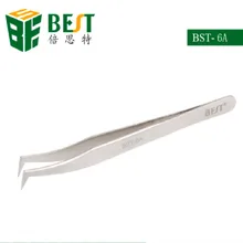 BST-6A пинцет с изгибом, точный пинцет с изгибом, Прививка ресниц, пинцет 302 из нержавеющей стали, наконечник с изгибом, твердеют, износостойкие инструменты