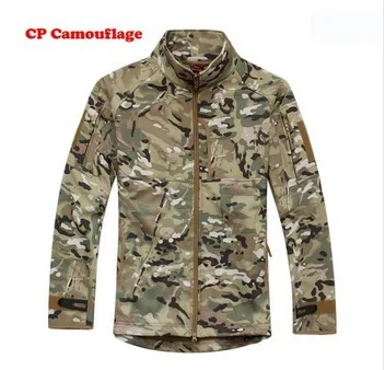 Commander Мужская мягкая оболочка водонепроницаемая куртка TAD армейский полицейский пальто ветрозащитная термальная верхняя одежда флисовая подкладка куртка - Цвет: CP Camouflage