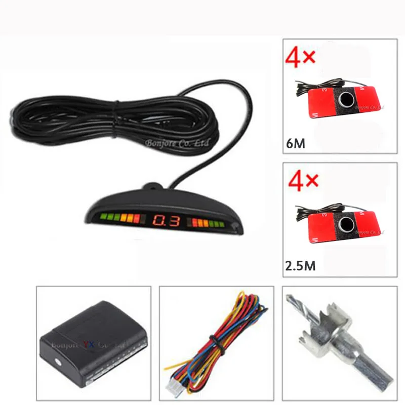 Koorinwoo detector de coches sensor de estacionamiento automático 8 radares delanteros y traseros Monitor LCD automóviles sensores Parktronic asistencia de estacionamiento
