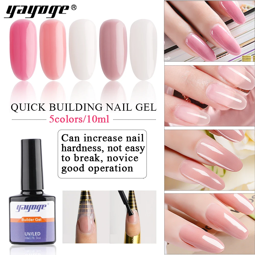 

Yayoge 10ml 0.3OZ UV Builder Gel Tasteless not hot not hurt Nail Gel Varnish Nail Art Polygel Semi Permanent Gel Polish