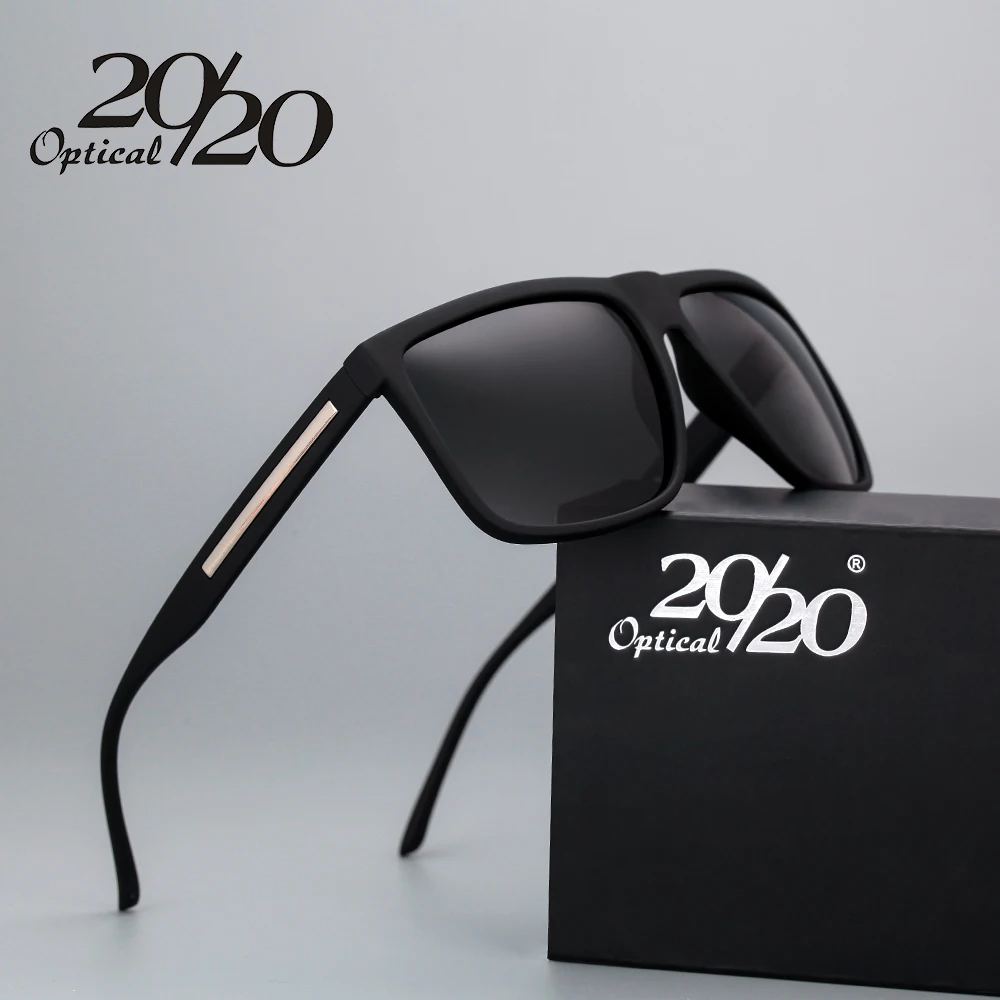 20/20 מותג אופנה שחור משקפי שמש גברים מקוטב נהיגה משקפיים שמש אופנה זכר  Oculos Gafas