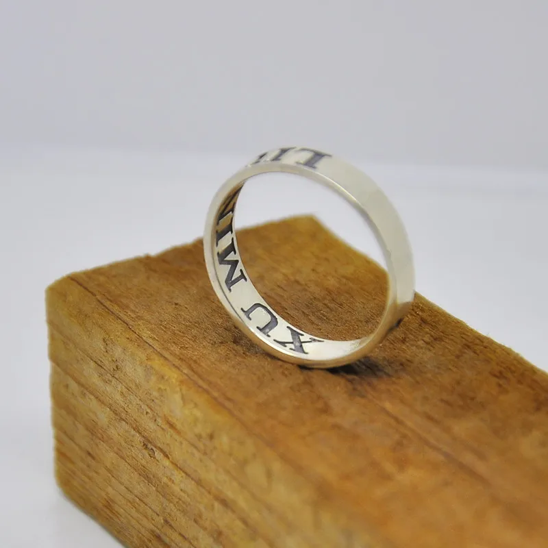

Wholesale Sterling Silver Engraved Inside Outside Ring Personalized Name Word Quote Custom Jewelry