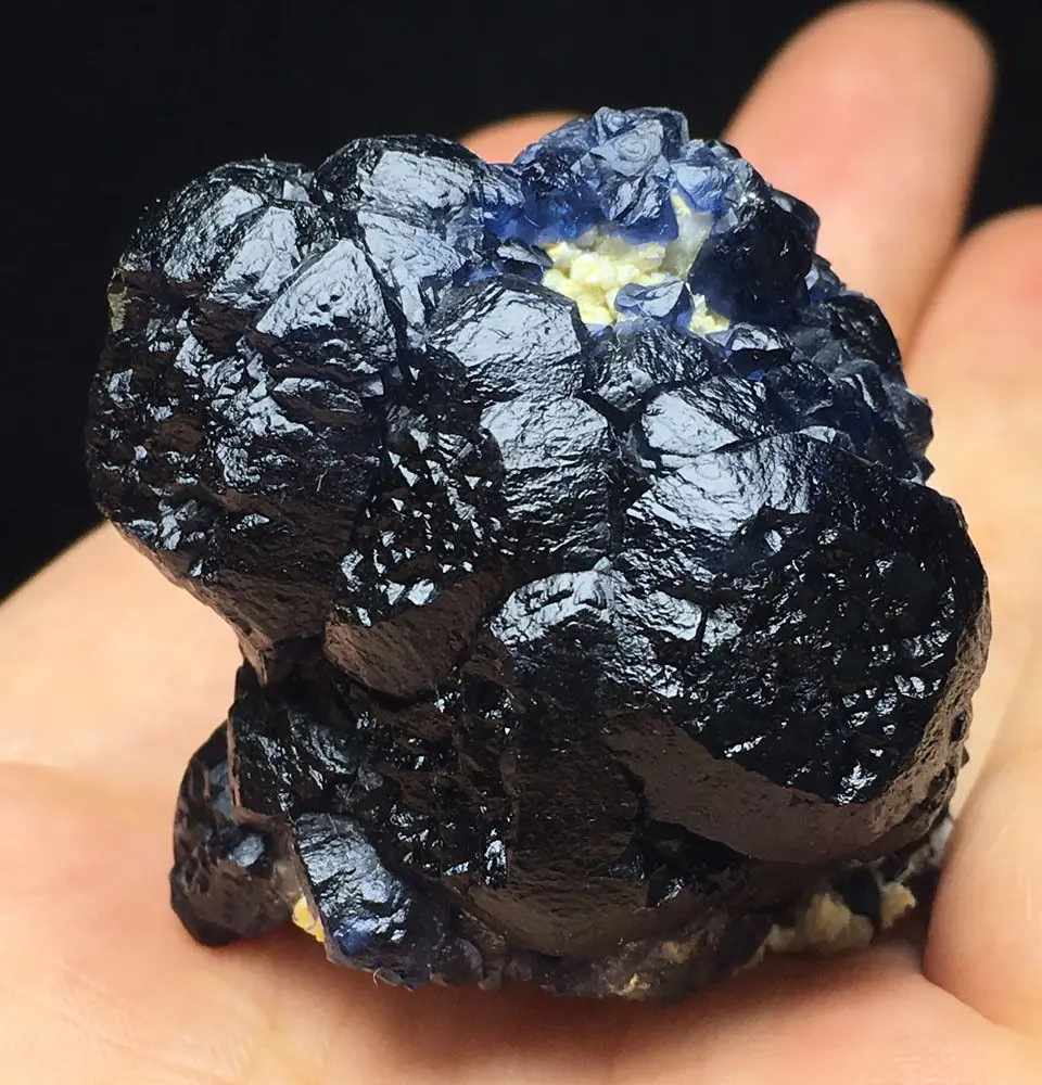 87g Cubic BLUE флюоритовая, Хрустальная увлекательный глянцевый образец минерала (1)