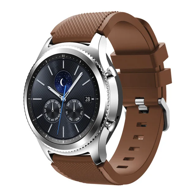Спортивный ремешок для samsung Galaxy watch band 46 мм/gear S3 Frontier/классический силиконовый браслет 22 мм сменный ремешок - Цвет ремешка: Coffee