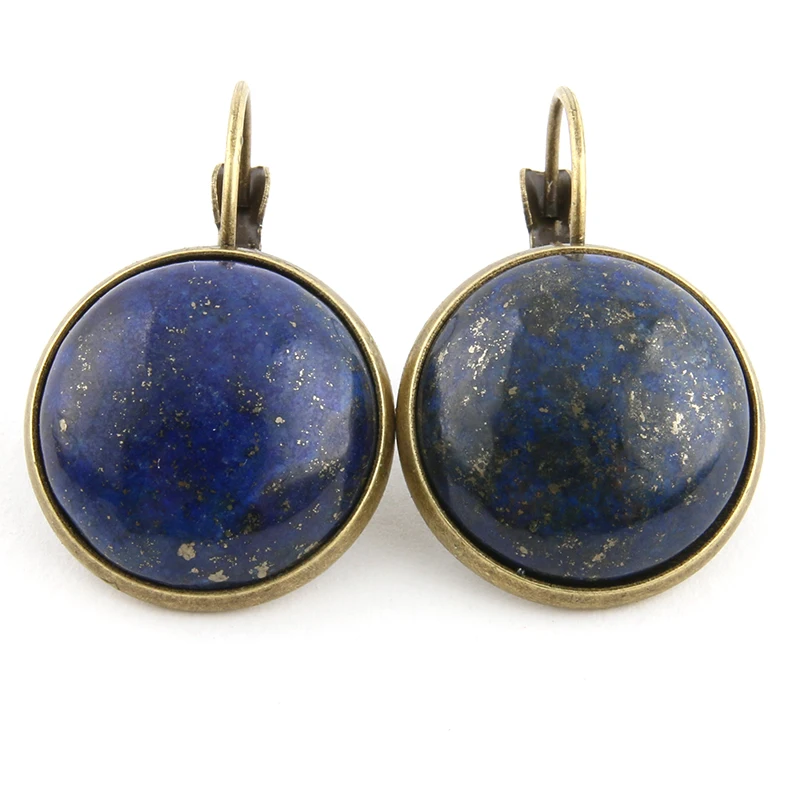 Серьги подвески в стиле ретро из разноцветного натурального камня лидер продаж