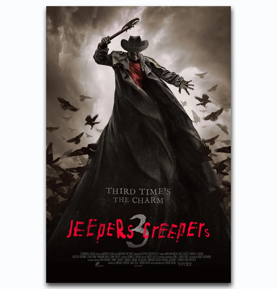 

MQ513 Horror Movie Third Time's The Charm Jeepers Creepers 3 Hot Art Poster Silk Light Canvas Home Decor Wall Picture Printings