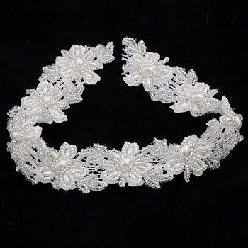 

TOPQUEEN S219A Free shipping Stock DIY Formal Wedding Bead Applique Evening Dresses Trimming Bridal blets applique