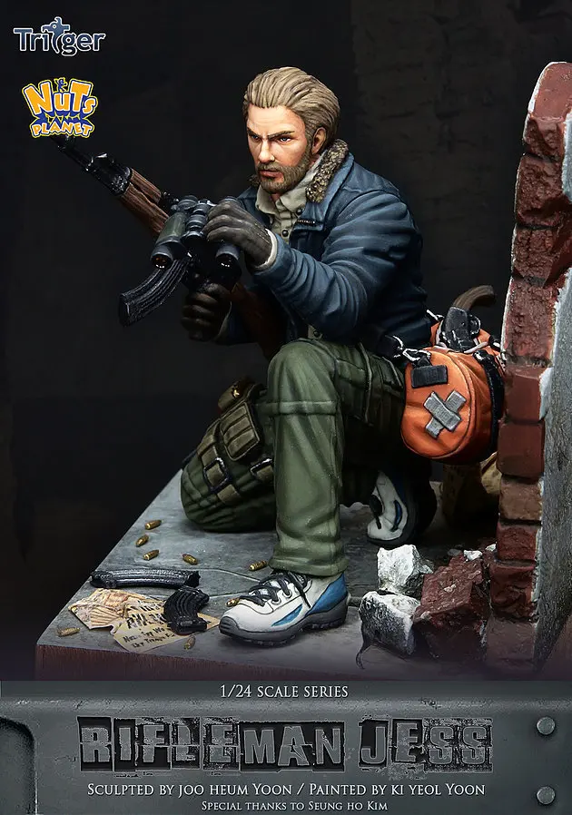 [Loong Way Miniatures] Nuts Planet Rifleman Jess 75 мм Полимерная миниатюра