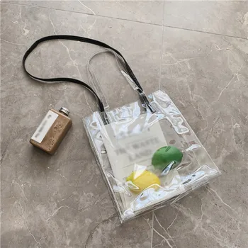 

Fashion Fashion Girls Street Transparent Versatile Handbag Shoulder Messenger Package Big Women Bag Jelly Bag Drop shippoing A3