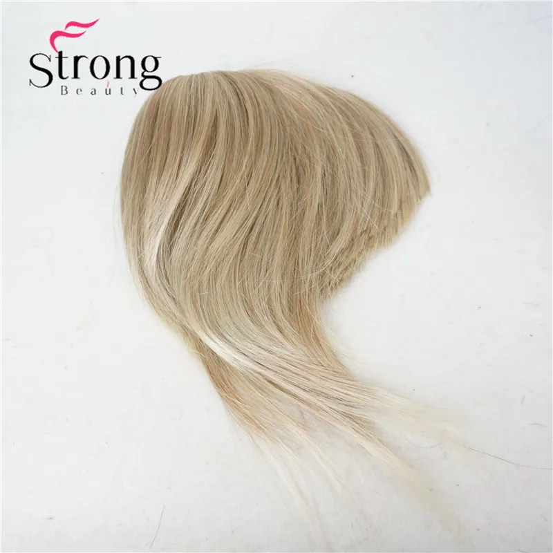 StrongBeauty Synthetic Hair Thin Neat Air Bangs Clip In Fringe Front Hair Temple Bangs Hair Extensions Hair Piece COLOUR CHOICES