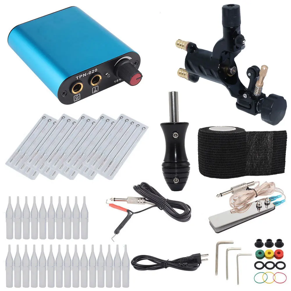 

Besta Professional Tattoo Kit Black Dragonfly Rotary Tattoo Machine Shader & Liner With Tattoo Needle bandage and Disposable Tat
