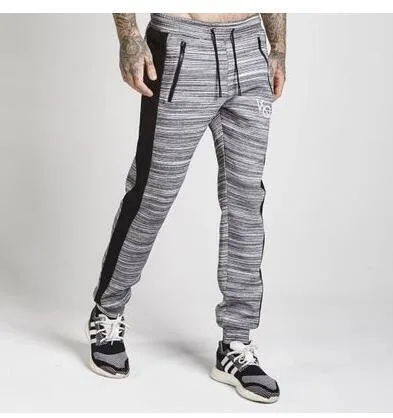 

Men's Breathable Cotton Striped Thin Gym Training Tight Pants Running Cycling Sport Fitness Exercise Leggings Dropshipping