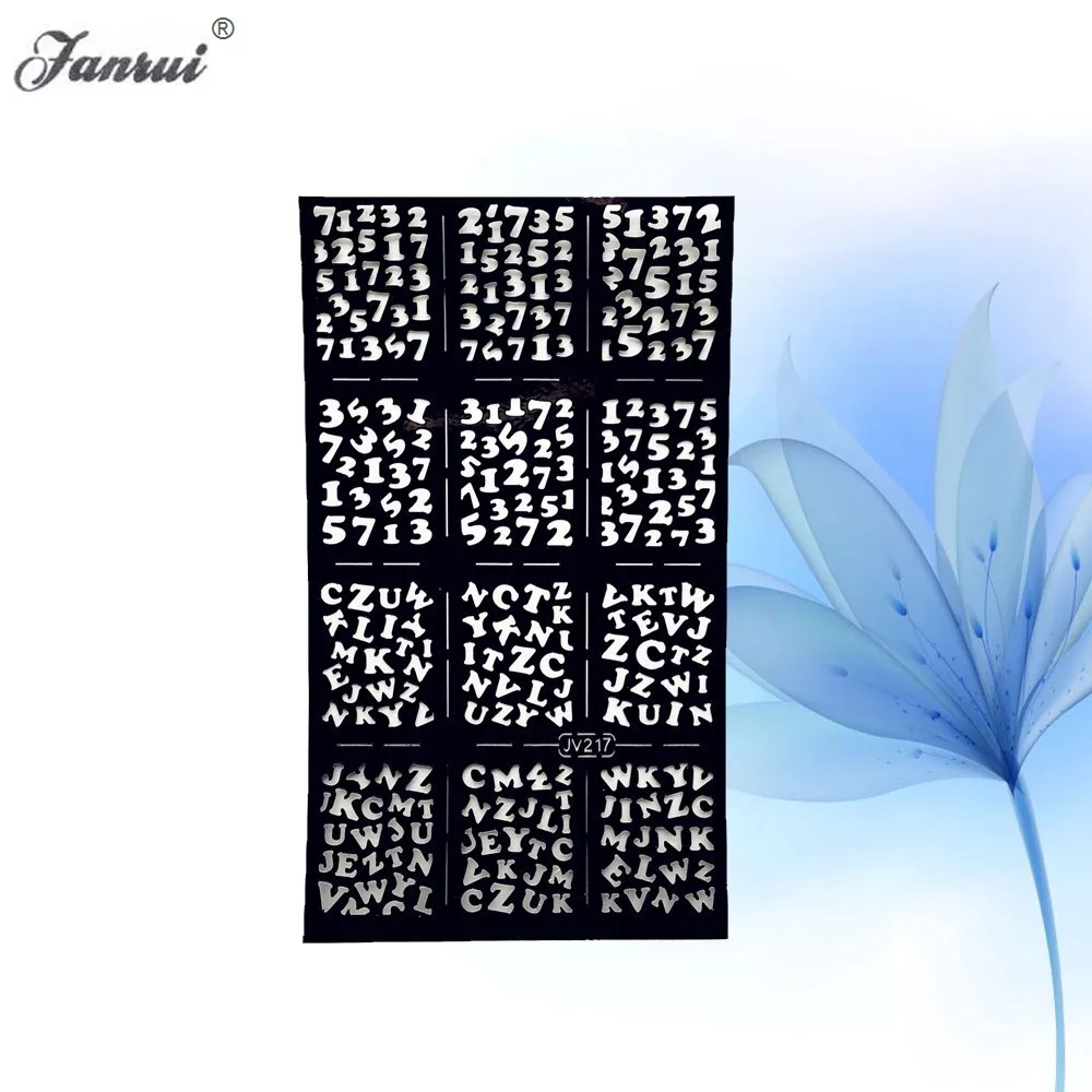 

Arabic Numerals Hollow Out Nail Art Template Stickers Stencils Gel Polish Nail Vinyl Tip Image Guide Template Nail Decals Kit