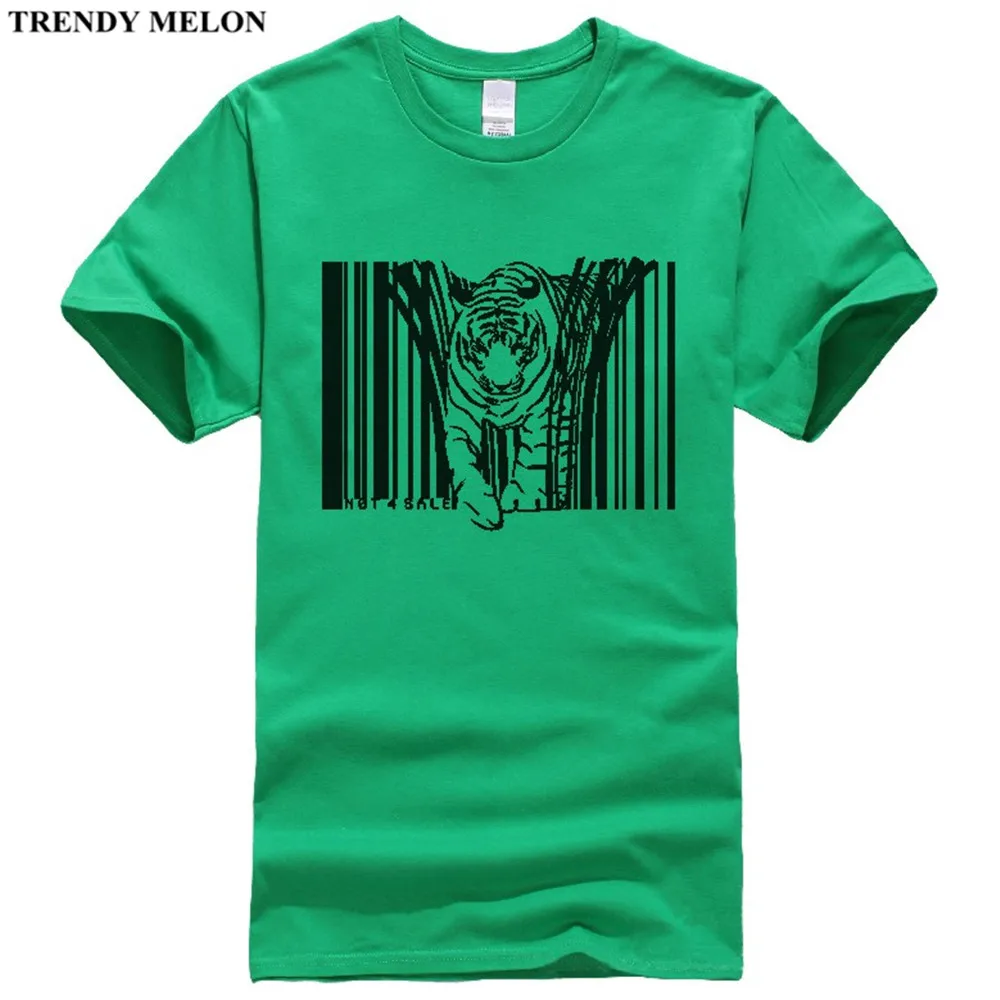 Trendy Melon 6 Colors Novelty Print T shirt Men TIGER BARCODE Funny
