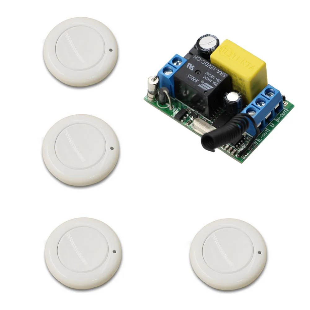 Us 18 88 12 Off Hot Sale Wireless Remote Control Switch System Receiver 4 Wall Panel Sticky Transmitter On Off For Appliances Gate Garage Door In