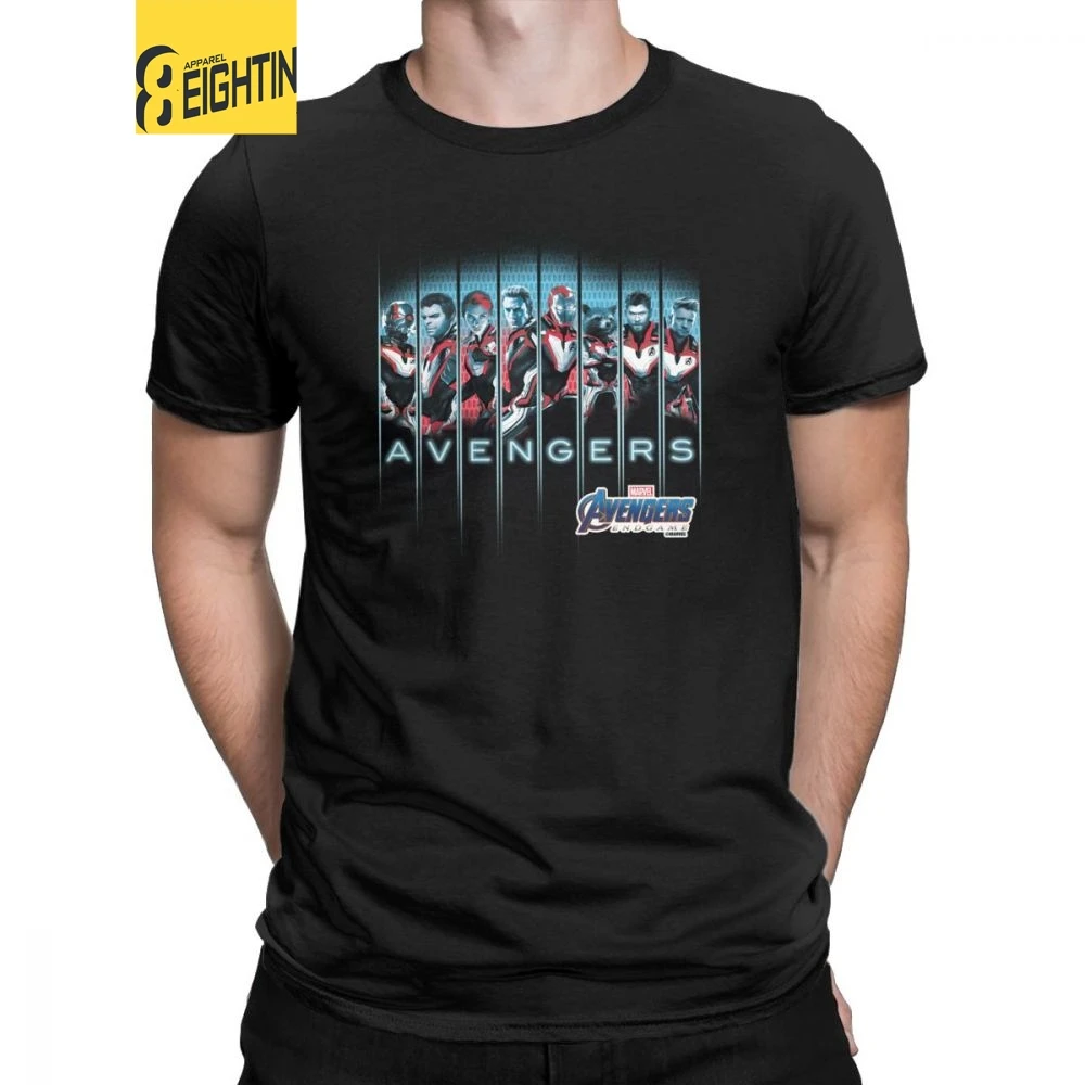 

Avengers Endgame Assembled Lineup Men T Shirt Super Hero Comic Marvel Novelty Tees Short Sleeve T-Shirt Cotton Adult Tops