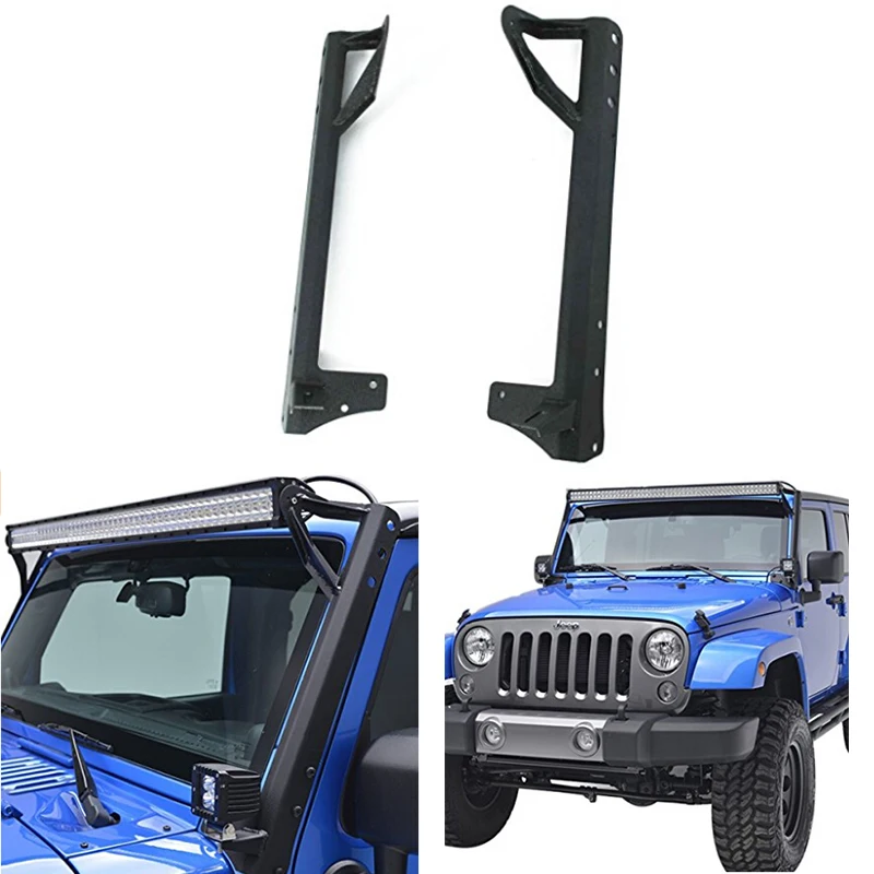 52"Straight LED Light Bar Windshield Mounting Brackets for 07 17 Jeep
