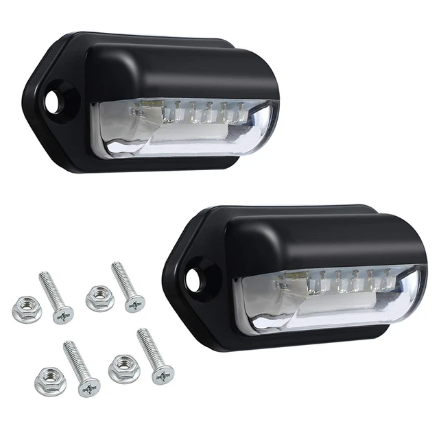 Lámpara De Matrícula Trasera Universal Negra 12V - Para Coches Clásicos Y Remolques