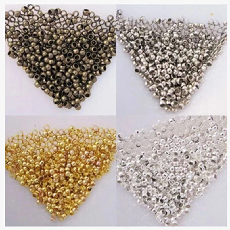 

crimp end beads 2mm Round Tube stopper Clips Positioning Fasteners Clasps Spacer toggle Conceal Connector terminat Fastene