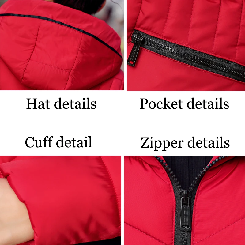 2019 Fashion Short Winter Jacket Women Slim Female Coat Thicken Parka Cotton Hooded Fur Collar candy-colored Ladies Jacket