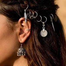 7/8 шт/набор, монета, разноцветные бусы, подвески, кольца, набор, заколка для волос, повязка, аксессуары для пирсинга, коса#251265