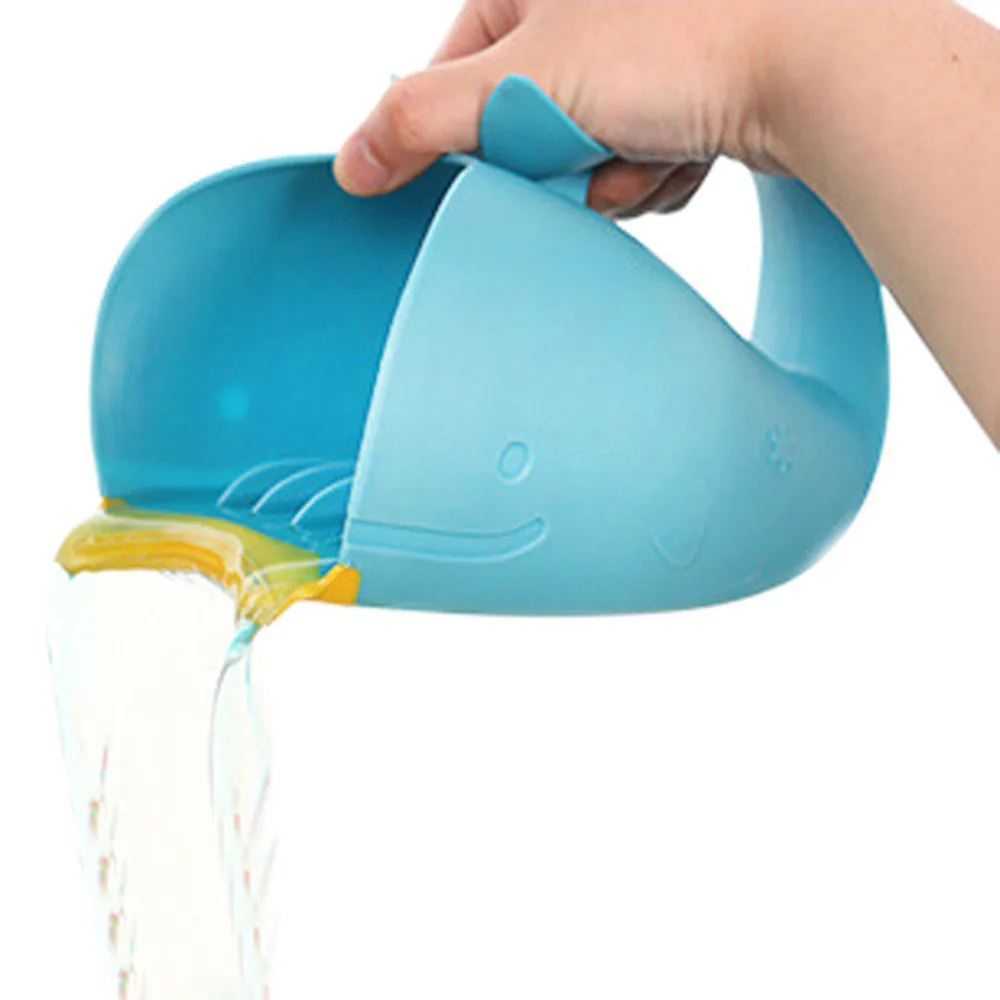 2018 New Arrival Baby Bath Cap Kids Washing Shampoo Cartoon Hair Whale Cup Children Shower Spoons Dropshipping