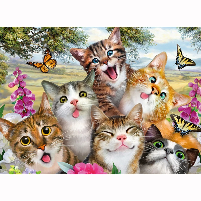 

Full Square/Round Drill 5D DIY Diamond Painting "Cute cats" 3D Embroidery Cross Stitch Mosaic Decor Gift LK2