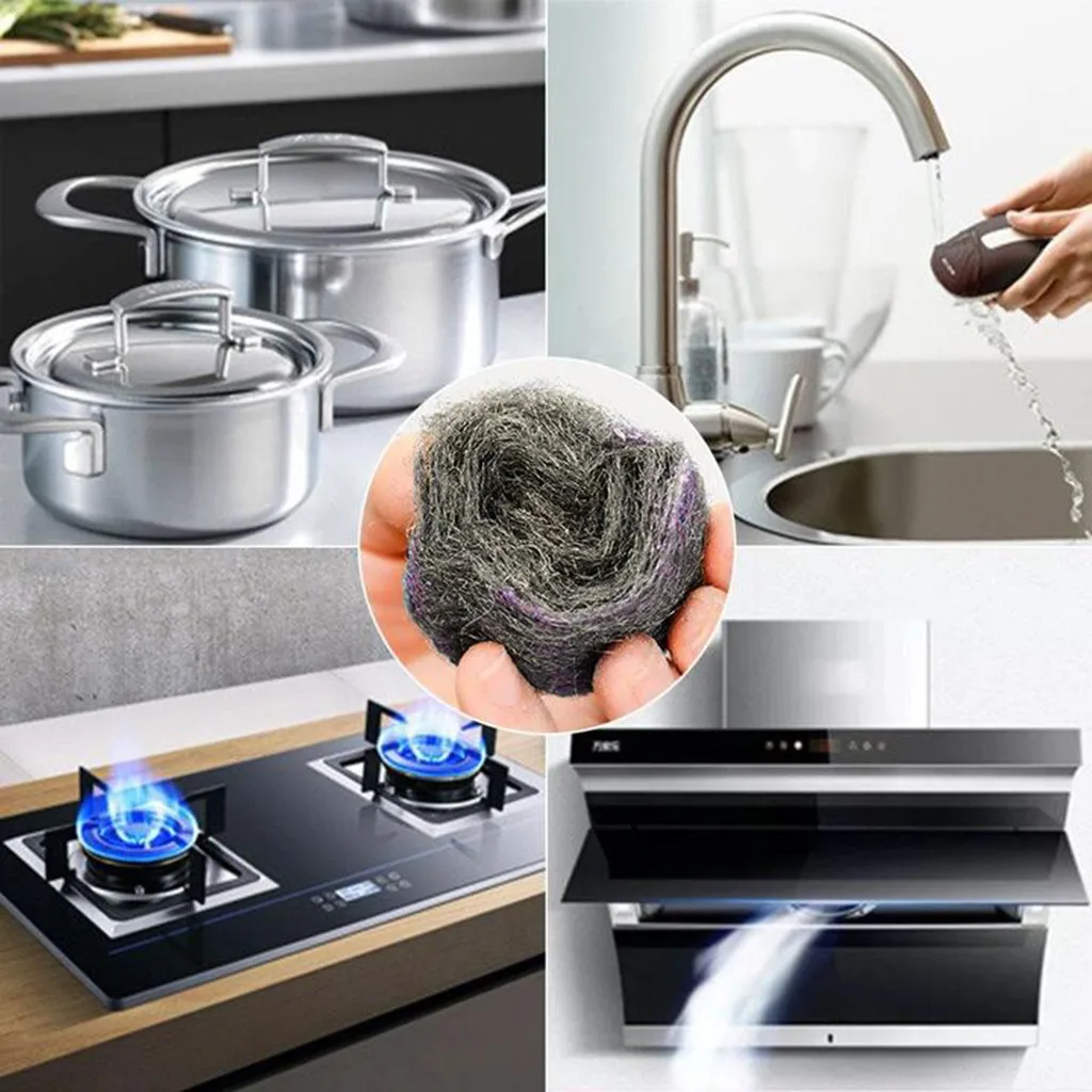 

Metal Mesh Kitchen Super Detergent Cleaning Tool Degreasing Pot Decontamination Brush Magic Cleaner Steel Wool Pads Scourer G719