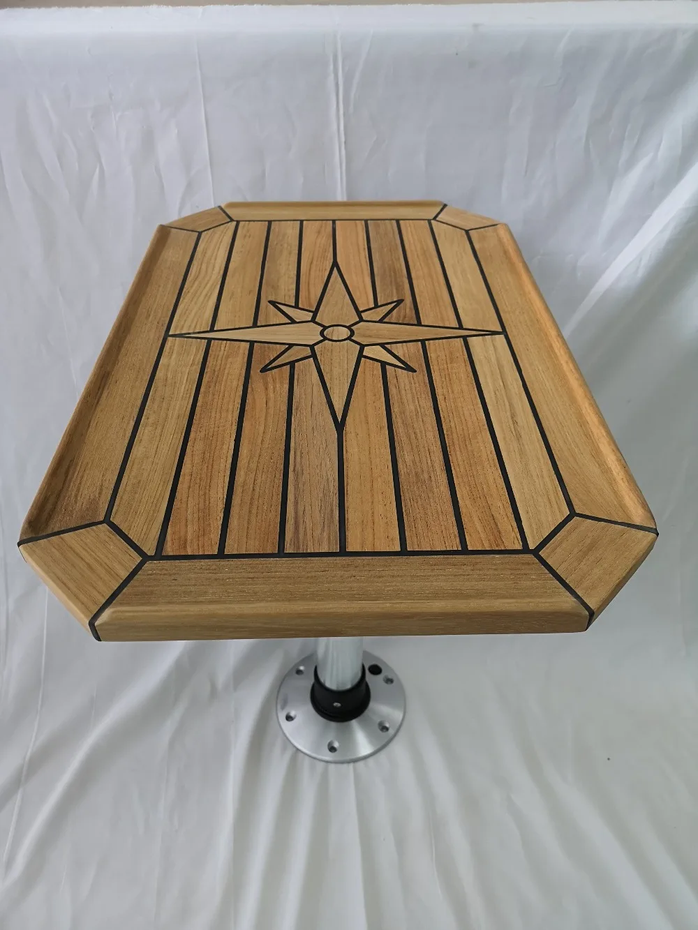 Marine Boat Motorhome Caravan Rectangular Teak Nautic Star Classic Table Top with Beveled