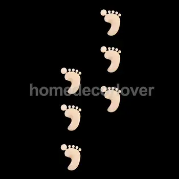 

50 BABY FEET SHAPE IN MDF WOODEN BLANK CRAFT SHAPES NURSERY ROOM DECORATION