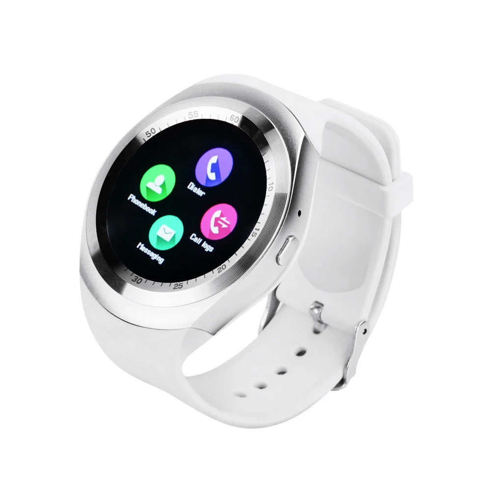 Yuntab Y1 Smart Watch Bluetooth Sleep Monitor Pedometer 1.54 inch Touch Screen for IOS Android upport SIM card (White)
