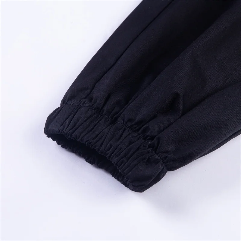 InsGoth Harajuku черные уличные женские повседневные штаны готический панк гранж шаровары с цепочками черные женские длинные брюки