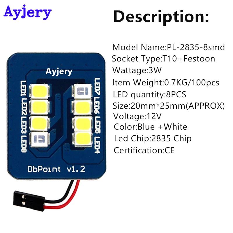 AYJERY новинка 50 шт. фестоны фотолампы 10 2835 8 SMD двухцветные синие белые