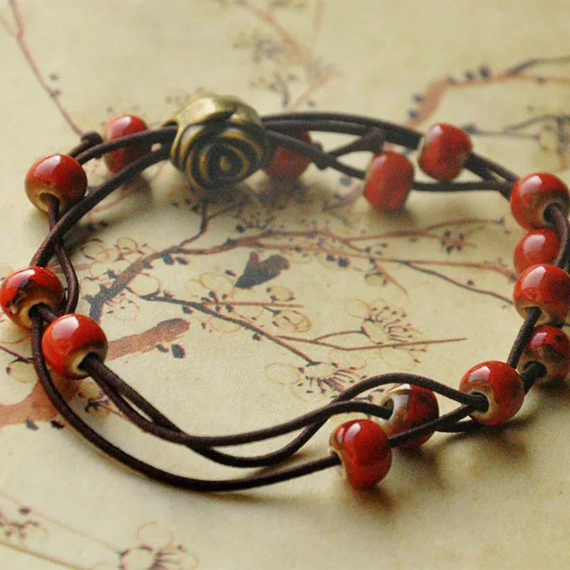 Эластичные веревочные браслеты для женщин и мужчин браслет из керамических