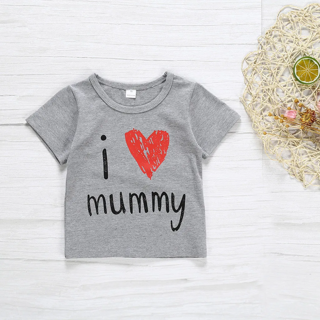 Вечерние топы с надписями для маленьких девочек; Летние футболки с короткими рукавами для девочек; повседневная одежда для малышей TShirt0-24M лет