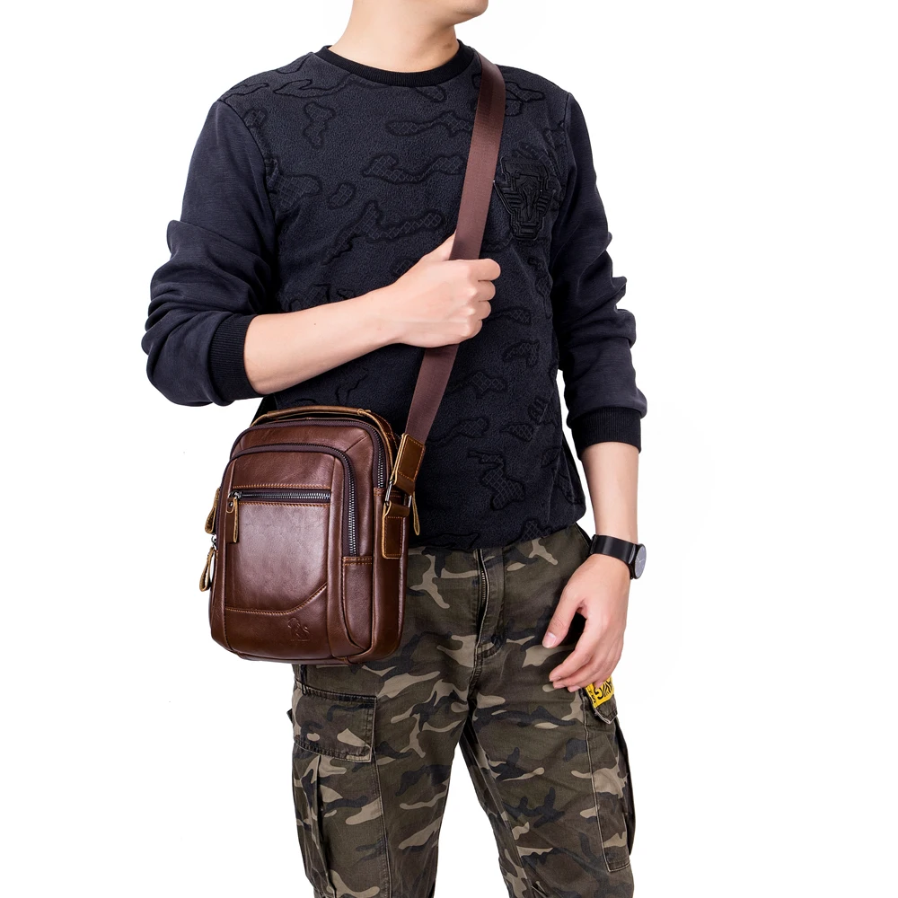 US $23.12 Quality Guarantee Mens Leather Bag Crossbody Bags For Men Messenger Bag Man Cow Leather Shoulder Bags Male Handbags