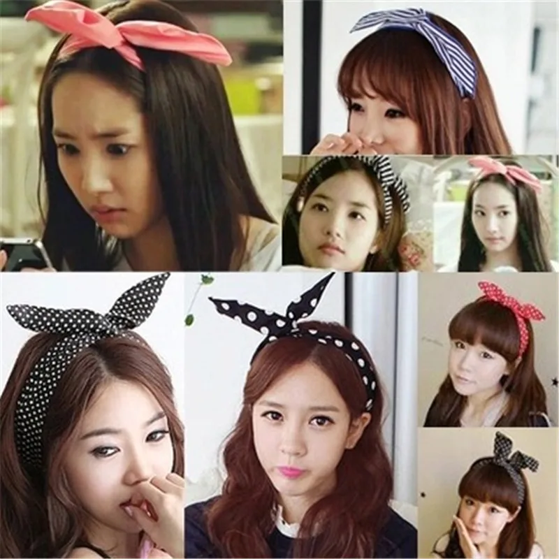 

Cute Kids Girls Women headband Toddler Infant Chiffon Bowknot Headbands Rabbit ears Color Hair Bows Hair Band Accessories