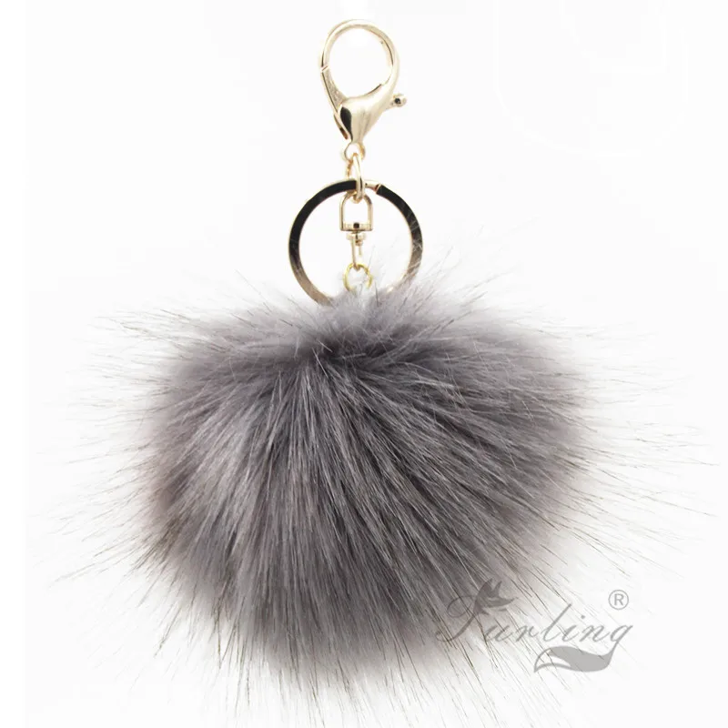 Пушистый Большой помпон из искусственного лисьего меха 1 шт. 12 см|bag accessories|key chain