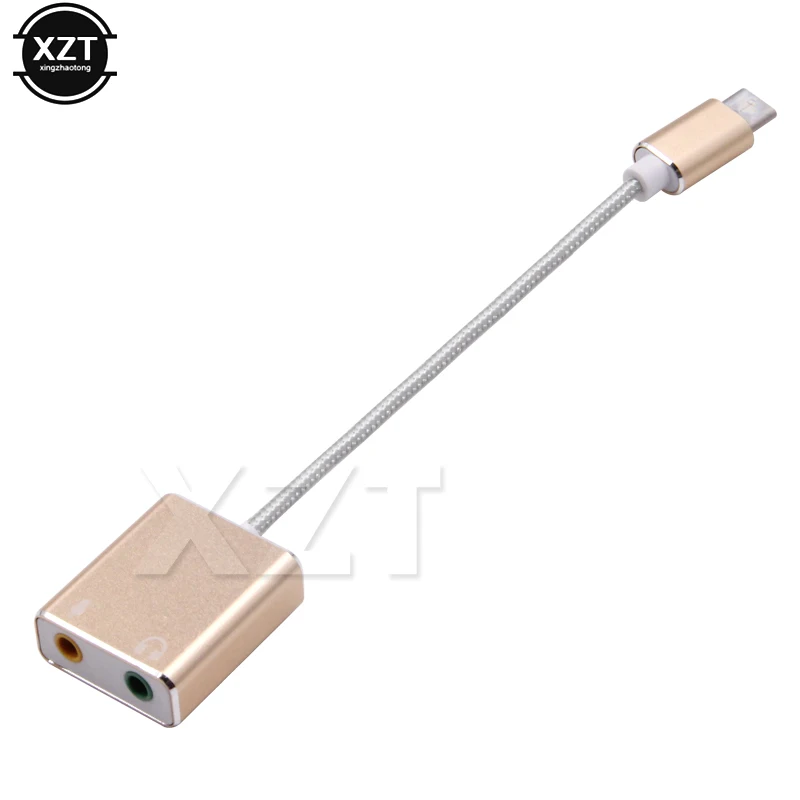 Новые 3.5 мм Тип C адаптер USB аудио-карта-C Jack 3.5 мм наушники Micphone Тип USB-c внешняя звуковая карта для MacBook - Цвет: Серебристый