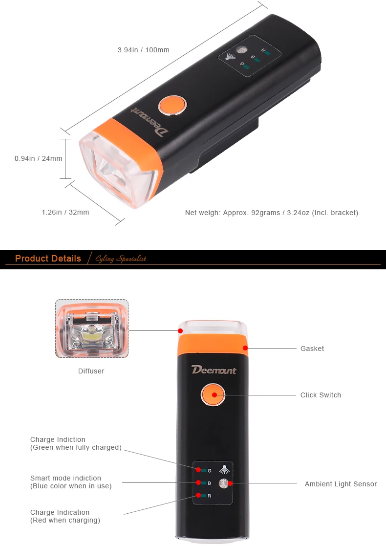 Top Deemount Bike Front Light Induction Bicycle Bright Light USB Charging Flashlight Cycling Waterproof Torch Bike Headlight 3 Top Deemount Bike Front Light Induction Bicycle Bright Light USB Charging Flashlight Cycling Waterproof Torch Bike Headlight 3