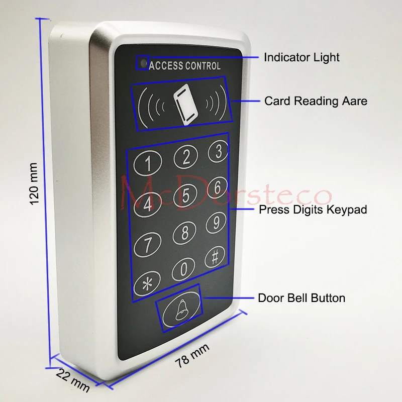 Автономный контроллер доступа с 10 шт. EM брелки RFID Клавиатура контроля доступа цифровая панель считыватель карт для системы дверного замка