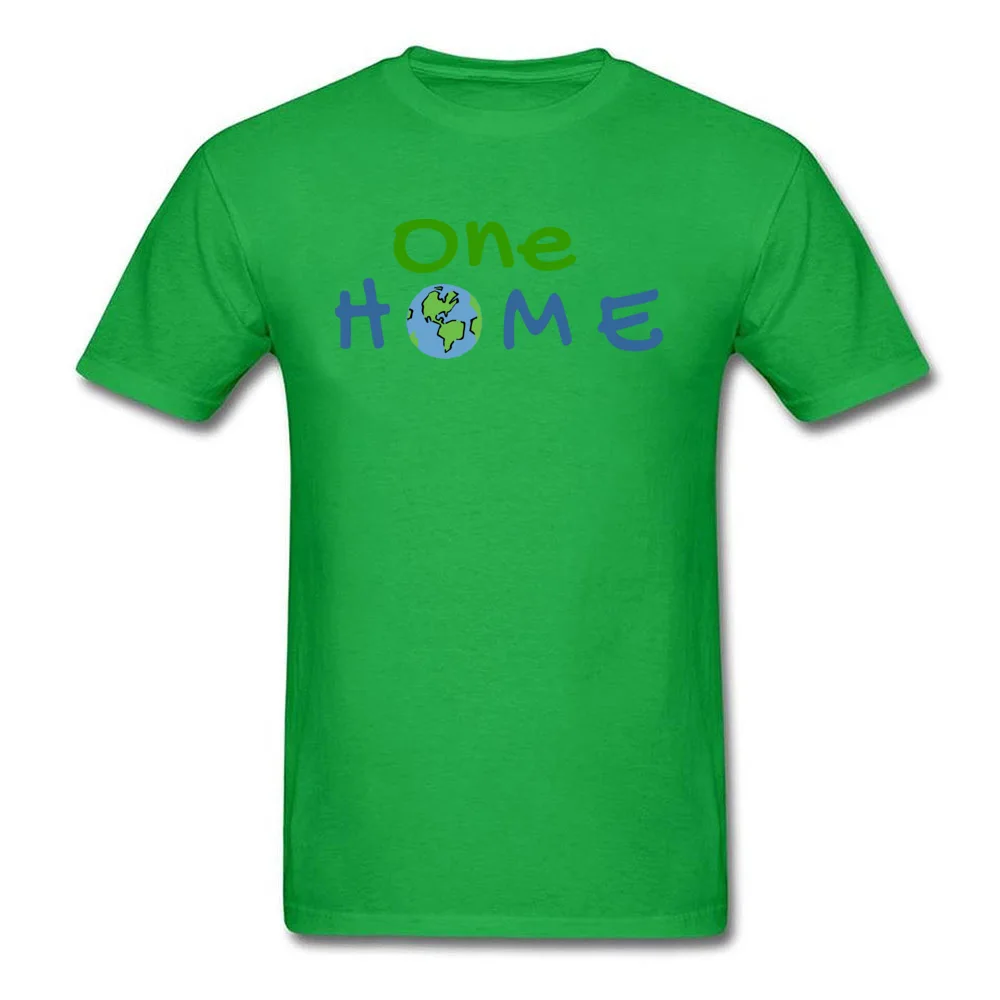 One Home Environmental Message Men Funny Tops Shirts Crewneck Thanksgiving Day Pure Cotton T Shirt Family Short Sleeve T Shirt One Home Environmental Message green