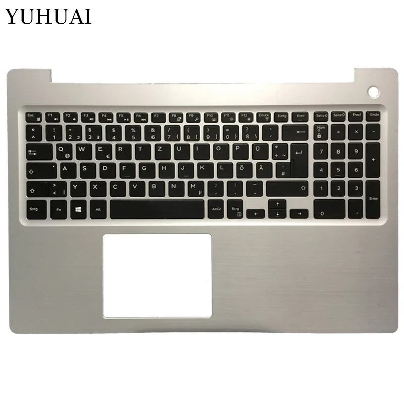 

NEW German laptop backlight keyboard Assembly for DELL INSPIRON 15-5000 5570 5575 Silver palmrest upper case