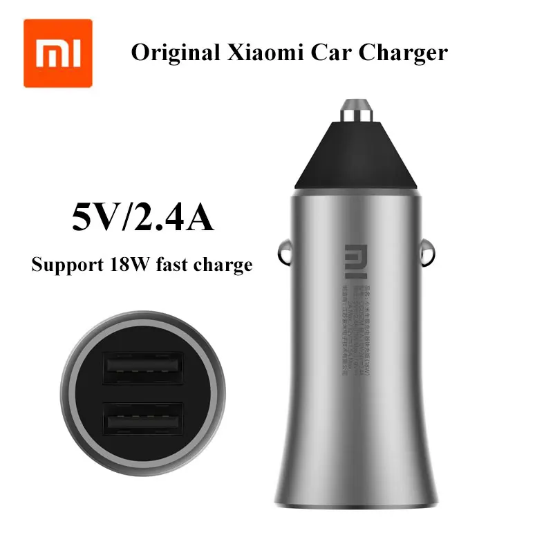 100% Оригинальный Xiaomi USB Car Зарядное устройство Dual USB 5 V/3.6A вольт быстрый автомобиль Зарядное устройство из металла подходит к Samsung для iPhone