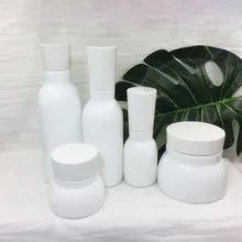 4 шт. 50 г 40 мл 120 мл 150 мл 150 г белые керамические бутылки для многоразового использования дорожные бутылки для лосьонов с дозатором косметические банки для косметической упаковки