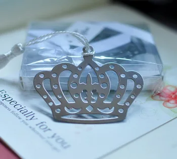 

(10pcs/lot)FREE SHIPPING+Metal Crown Design Boomark Baby Shower Favors Birthday Party Souvenir For Guest