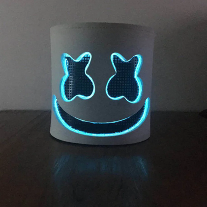 Marshmello маски DJ Косплэй шлем с led подсветкой маска для Хэллоуина бутафория полный уход за кожей лица Marshmello полный уход за кожей лица вечерние бар Музыка реквизит для косплея; Прямая поставка