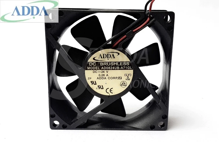 

New Original FOR ADDA 80x25mm AD0824UB-A71GL DC 24V 0.26A 2Wire axial server inverter Cooling Fans