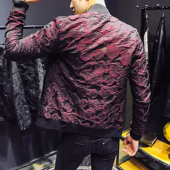 

Envmenst 2017 New Fashion Men Jacket Men's Casual Jacket Male Jacquard Zipper Jackets Stand Collar Coat Outwear