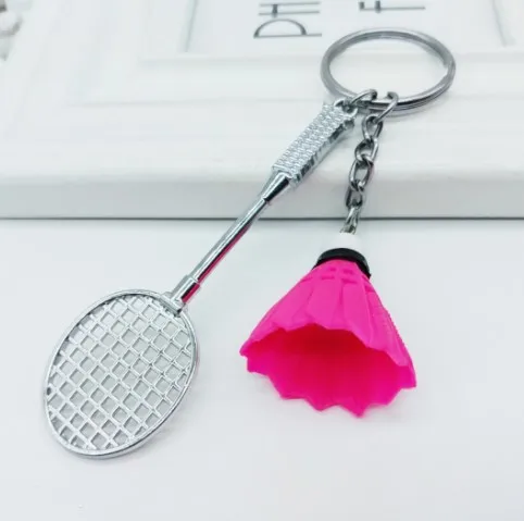 

2019 new portable 3D badminton racket key chain car bag key ring pendant jewelry backpack buckle small gift